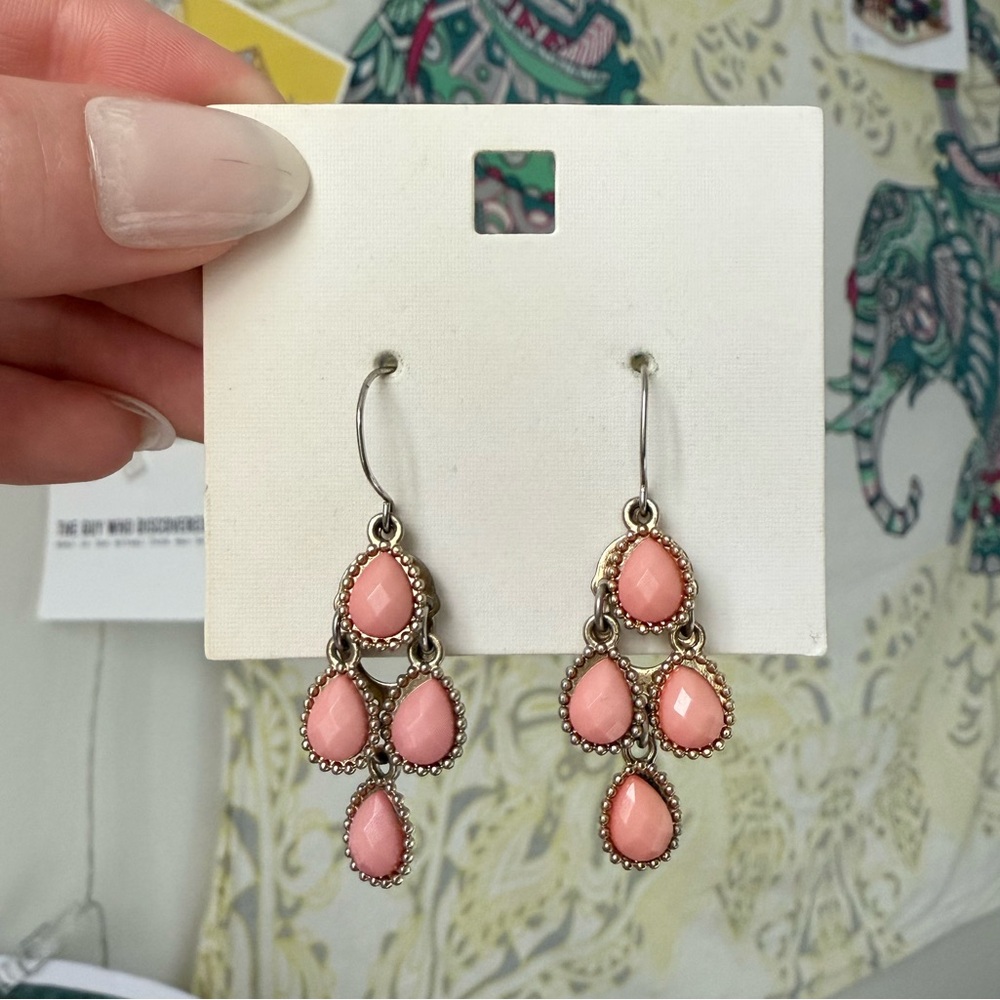 Coral Teardrop Earrings